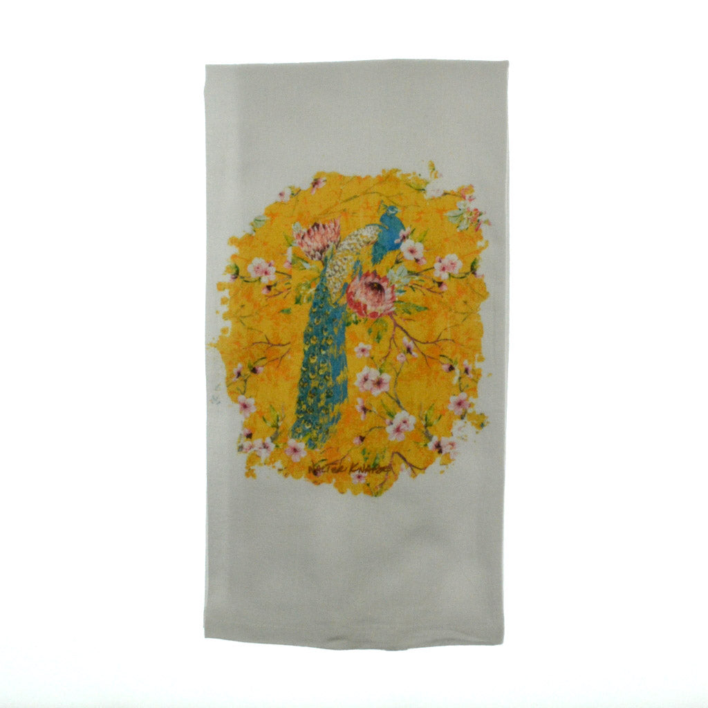 Walter Knabe Tea Towel Elegant Peacock Yellow