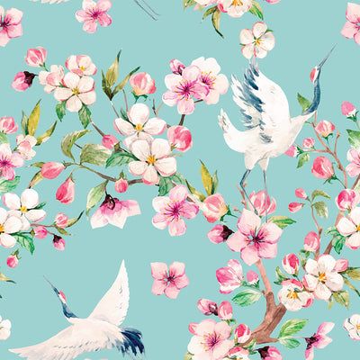Walter Knabe Cherry Blossom Machine Printed Wall Covering