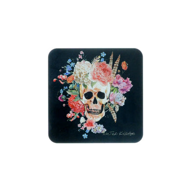 Walter Knabe Coaster Set Skull Floral
